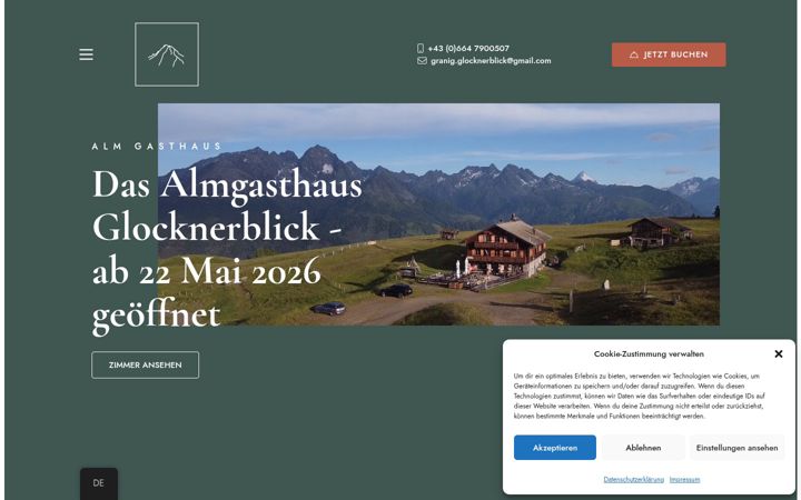 Skärmbild av almgasthaus-glocknerblick.at