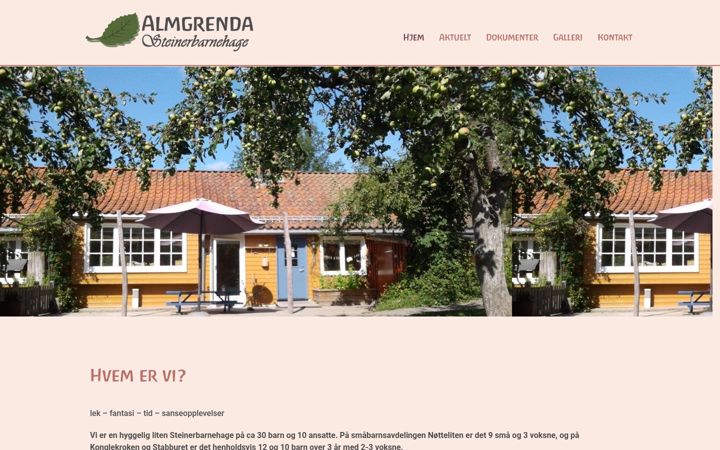 Screenshot of almgrendasteinerbarnehage.no