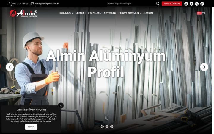 Screenshot of alminprofil.com.tr