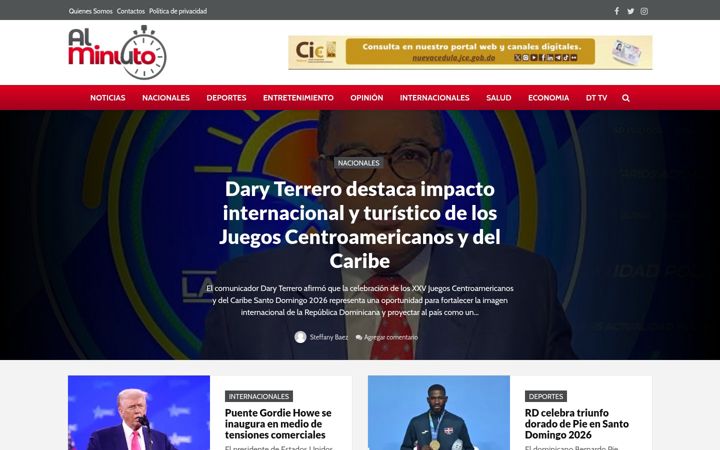 Screenshot of alminuto.net