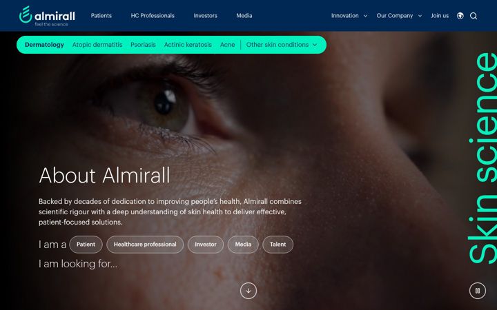 Screenshot of almirall.com