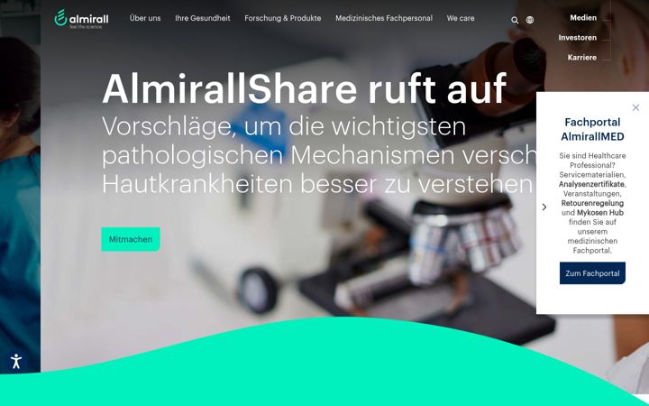 Screenshot of almirall.de