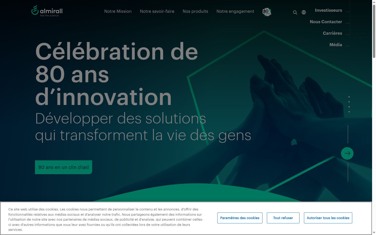 Screenshot of the consent banner shown before any interaction
