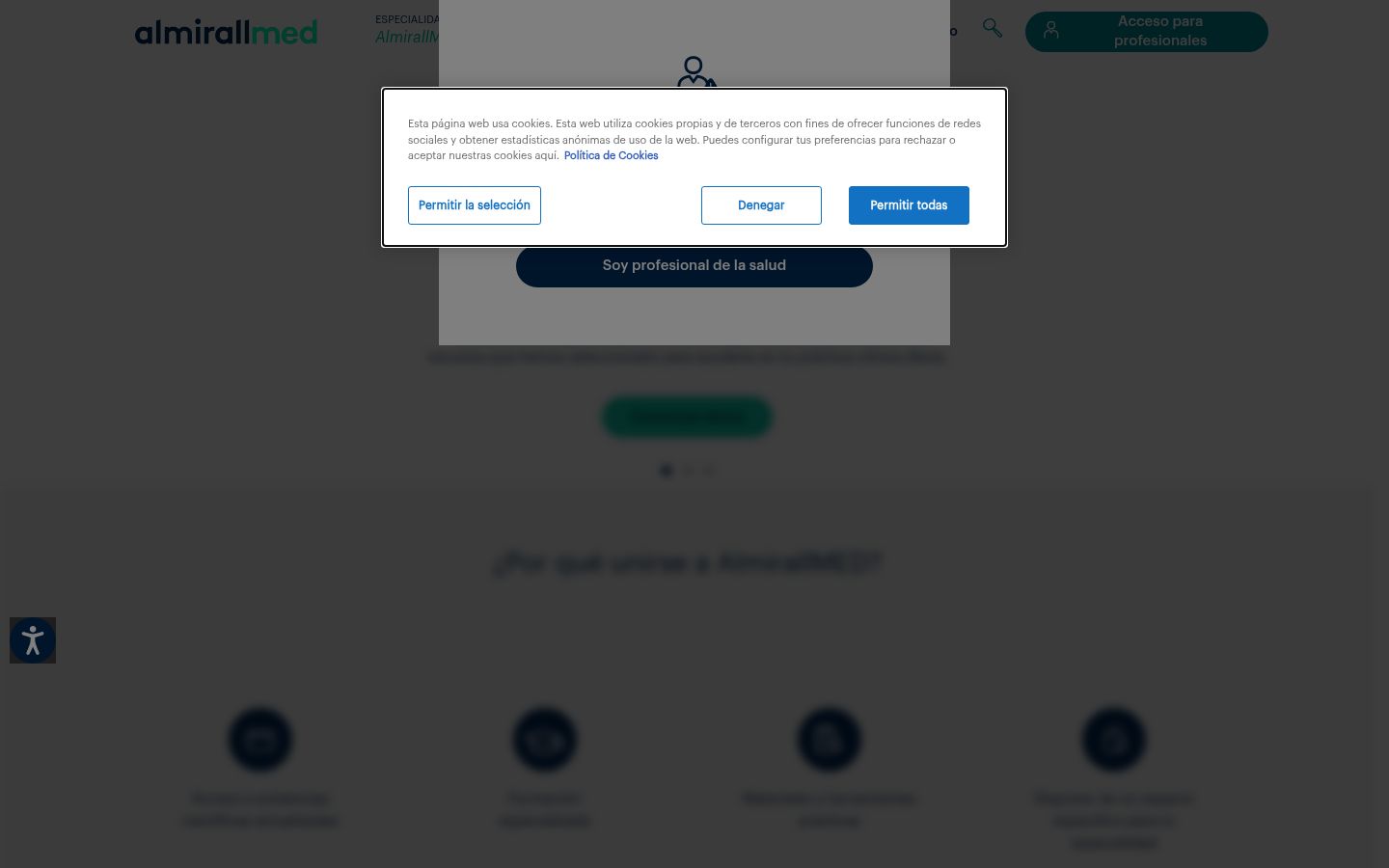Screenshot of the consent banner shown before any interaction