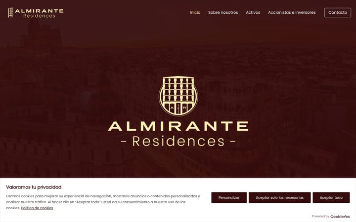 Captură de ecran a almiranteresidences.com