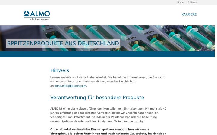 Screenshot of almo-erzeugnisse.de