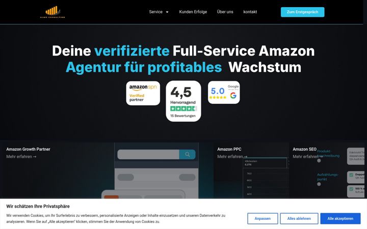 Snímek obrazovky almoconsulting.de