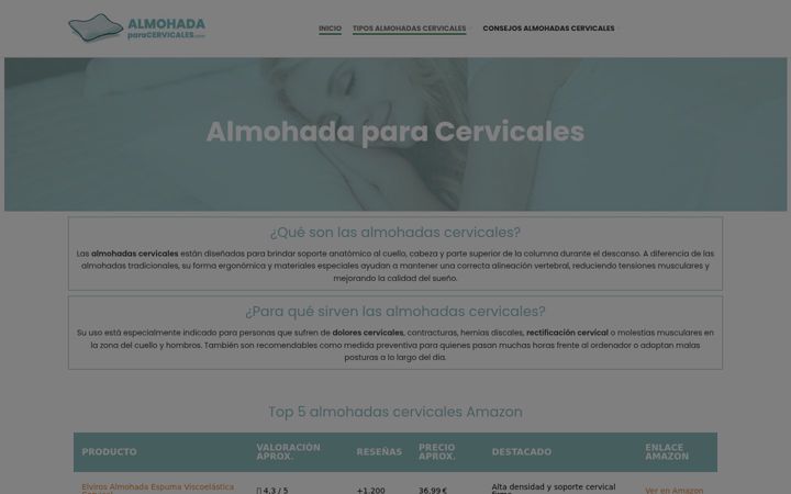 Screenshot of almohadaparacervicales.com