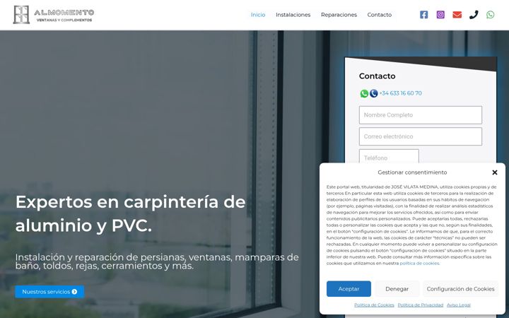 Screenshot von almomentoventanasycomplementos.com