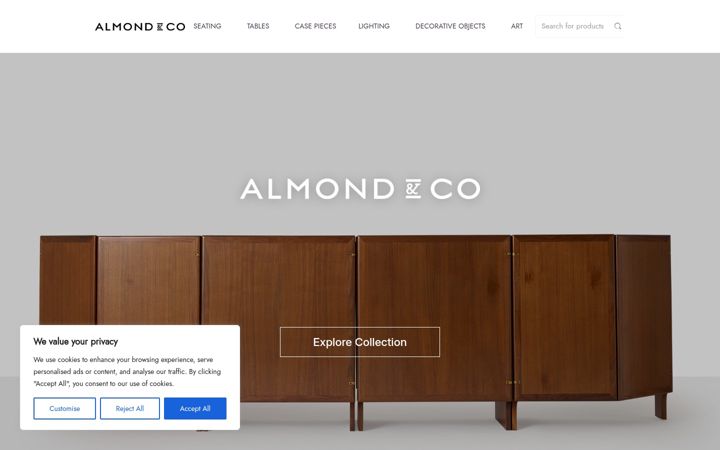 Snímek obrazovky almondandcompanysf.com