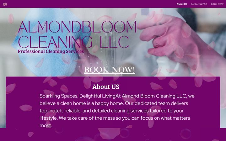 Screenshot of almondbloomcleaningllc.com
