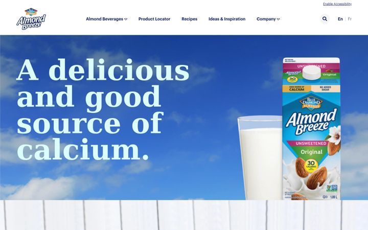 Screenshot of almondbreeze.ca