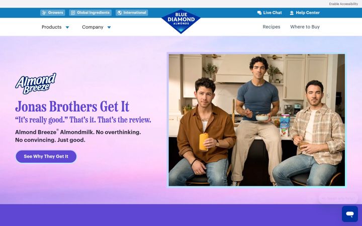 Screenshot of almondbreeze.com