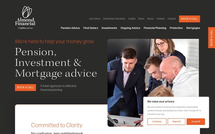 Screenshot of almondfinancial.co.uk