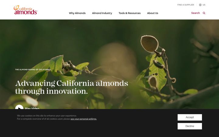 Screenshot of almonds.org