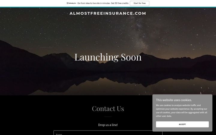Screenshot of almostfreeinsurance.com