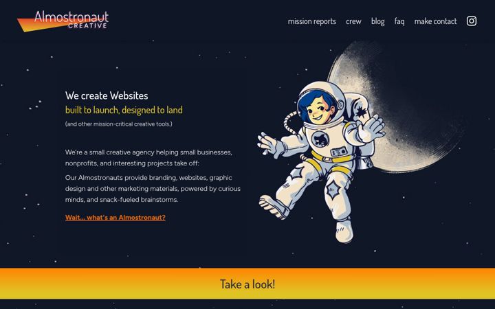 Screenshot von almostronaut.com