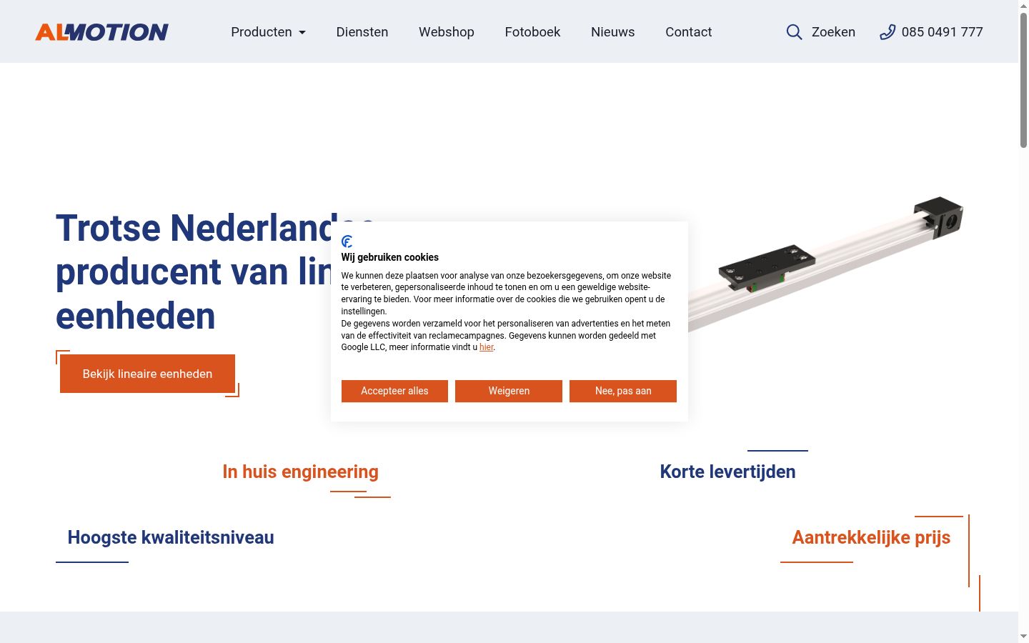 Screenshot del banner di consenso mostrato prima di qualsiasi interazione