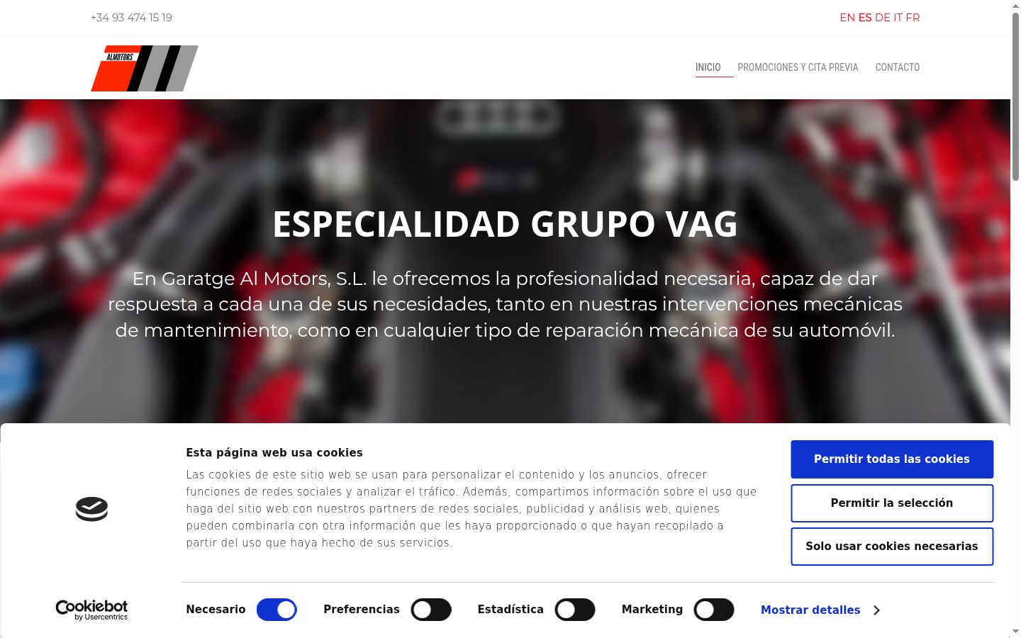 Screenshot of the consent banner shown before any interaction