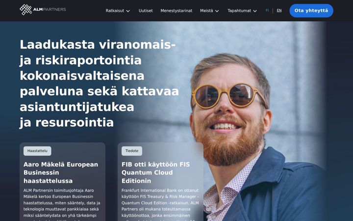 Snimka zaslona za almpartners.fi
