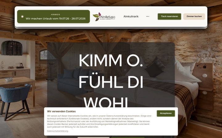 Screenshot of almrefugio.de