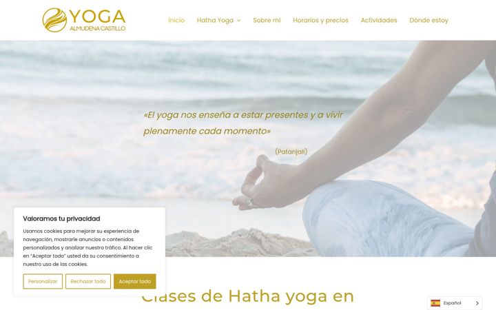 Snímek obrazovky almudenacastilloyoga.com