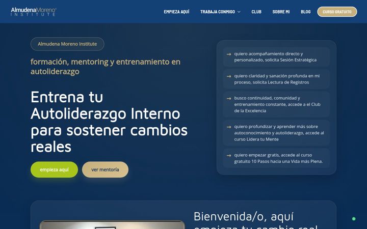 Screenshot von almudenamorenoinstitute.com