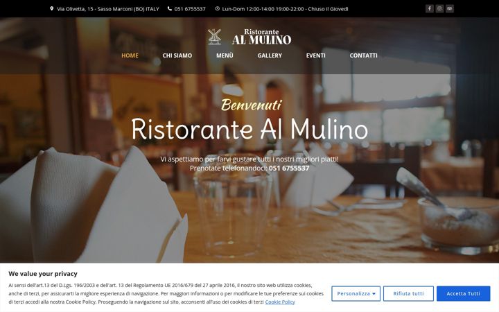 Screenshot of almulinoristorante.com