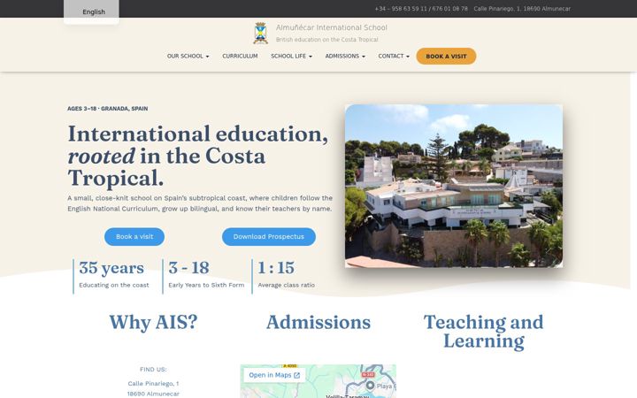 Screenshot of almunecarinternationalschool.org