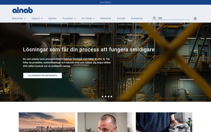 Skärmbild av alnab.se