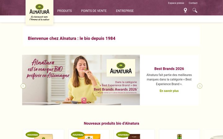 Screenshot of alnatura-bio.fr