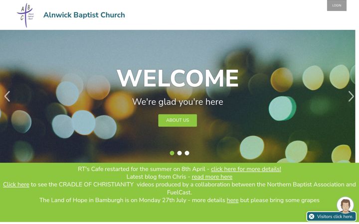 Screenshot of alnwickbaptist.org.uk