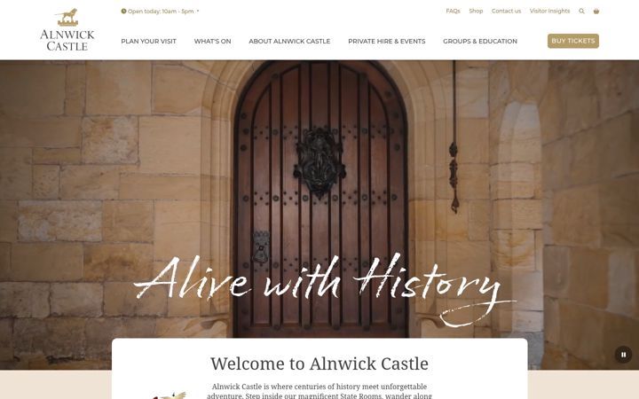 Screenshot of alnwickcastle.com