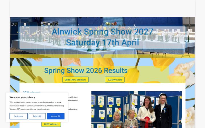 Screenshot of alnwickspringshow.uk