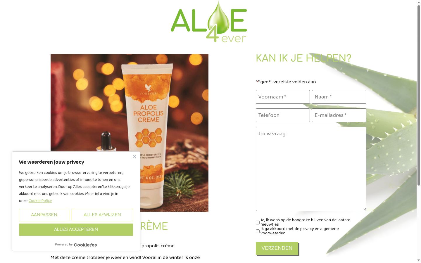 Screenshot tal-banner tal-kunsens muri qabel kwalunkwe interazzjoni