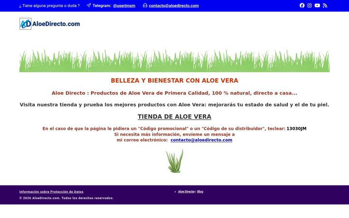 Screenshot of aloedirecto.com