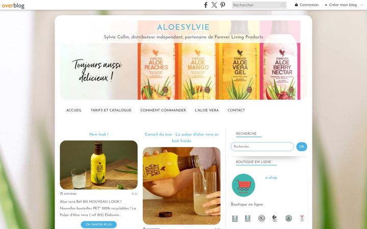 Snímek obrazovky aloesylvie.com