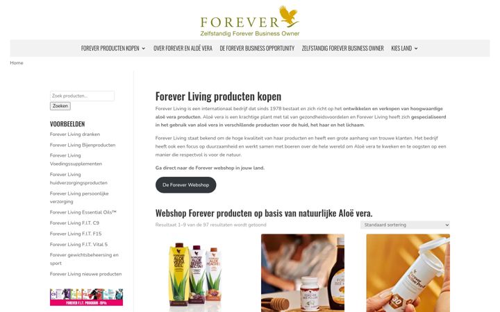 Screenshot of aloevera-producten-forever.com