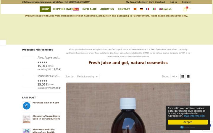 Képernyőkép: aloeveraintegralway.com