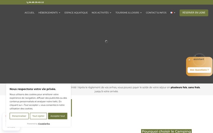 Screenshot stránky aloha-camping-amelie.com
