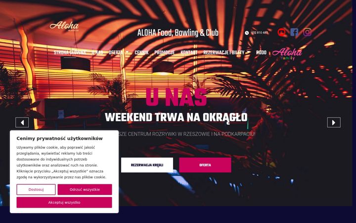 Screenshot stránky aloha-club.pl