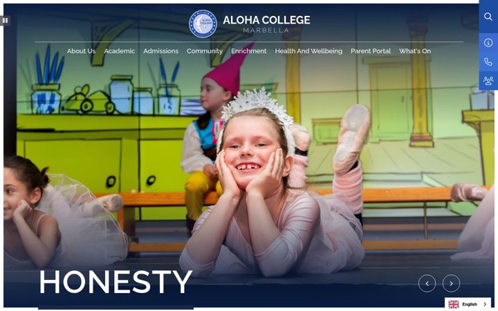 Screenshot stránky aloha-college.com