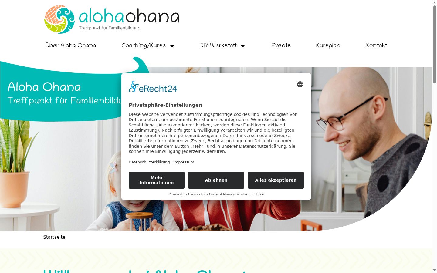 Screenshot of the consent banner shown before any interaction