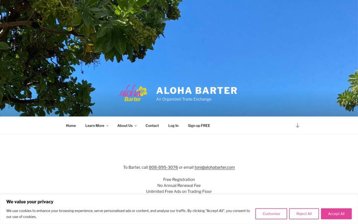 Snimka zaslona za alohabarter.com