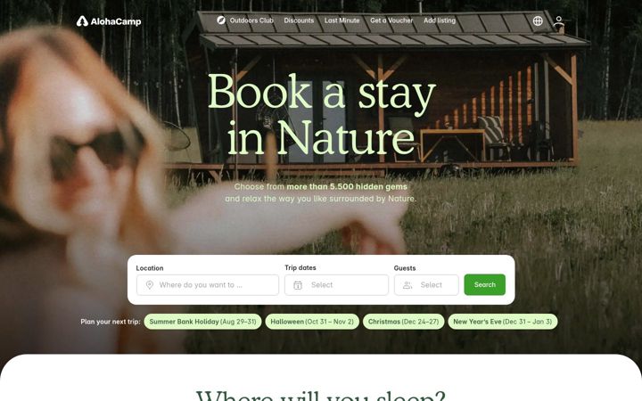 Screenshot of alohacamp.com