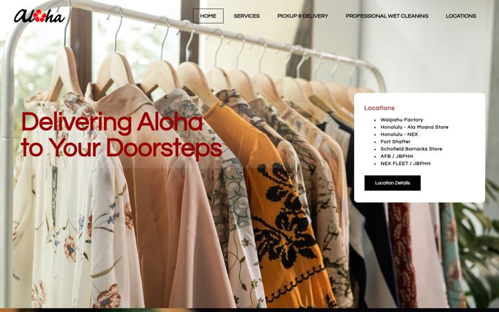 Screenshot of alohadrycleaning.com