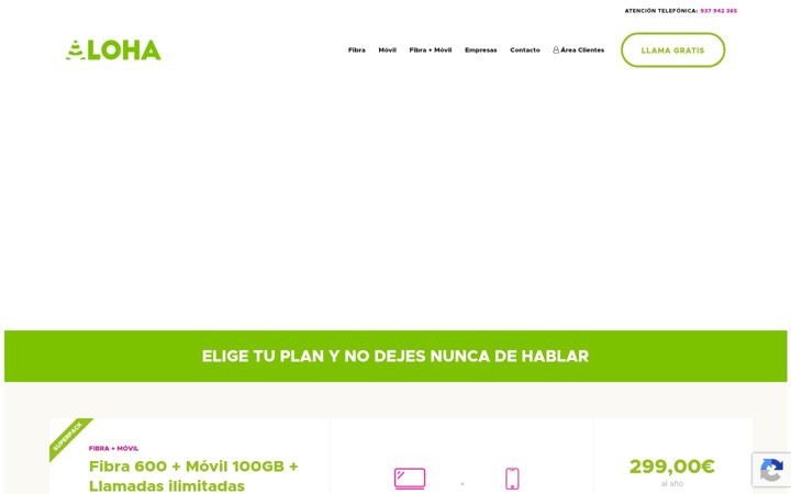 Skärmbild av alohafibra.com