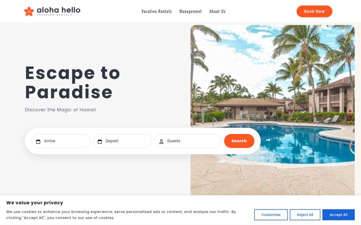 Skärmbild av alohahello.com