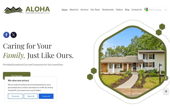 Skärmbild av alohahomehealthcareservices.com