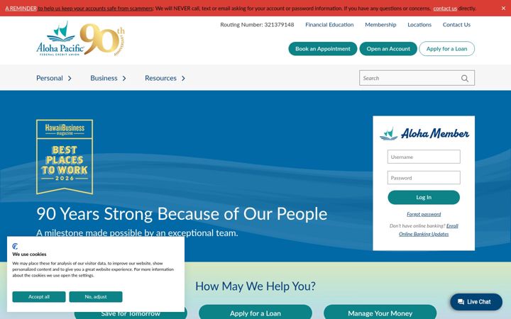 Screenshot of alohapacific.com